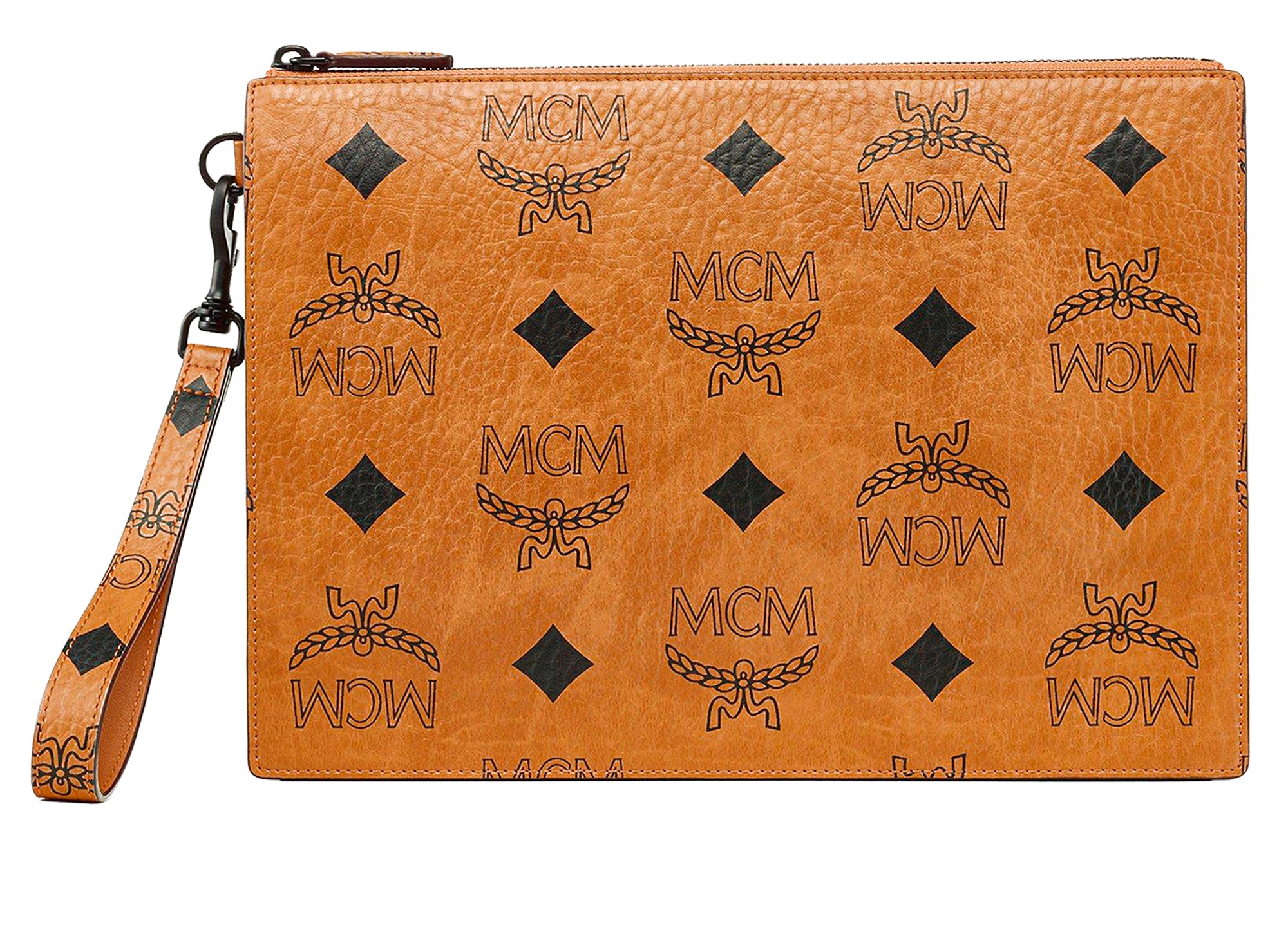 MCM Visetos Cognac Brown Clutch,Pouch Bag