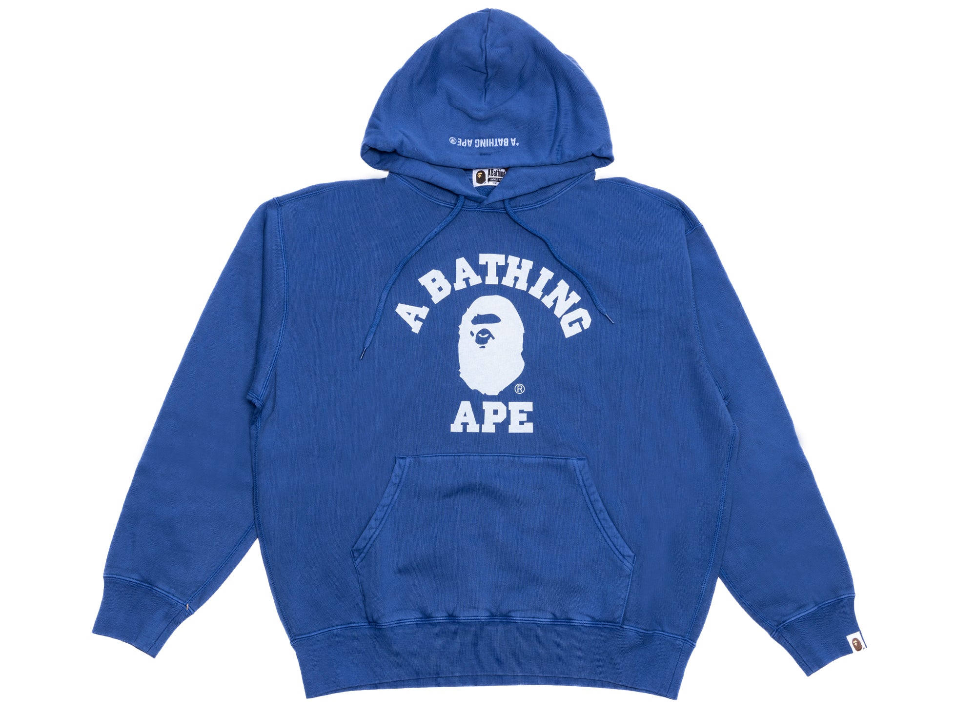 A Bathing Ape College Overdye Pullover Hoodie in Blue XL