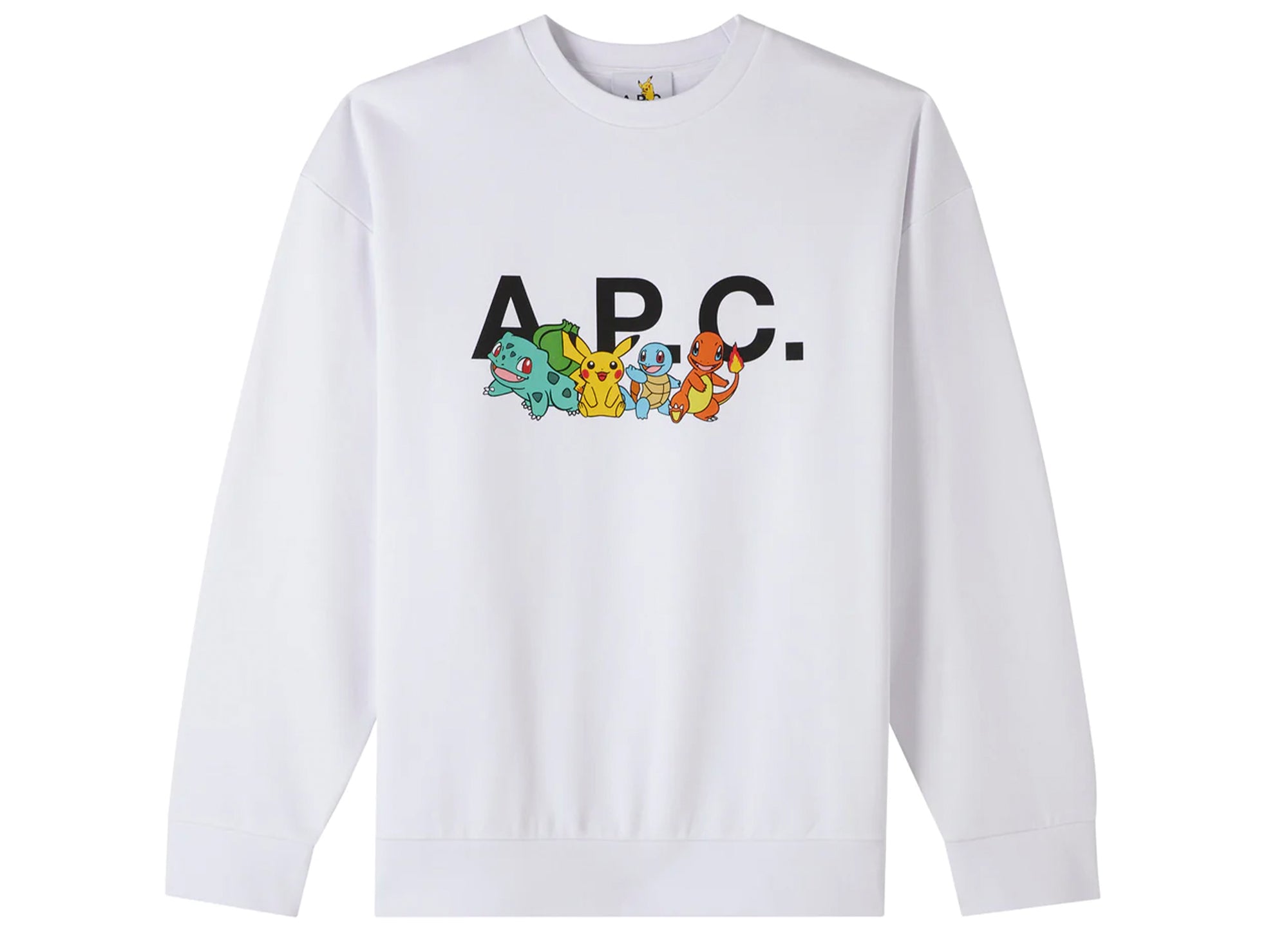 A.P.C. x Pokemon The Crew H Sweatshirt in White Oneness Boutique