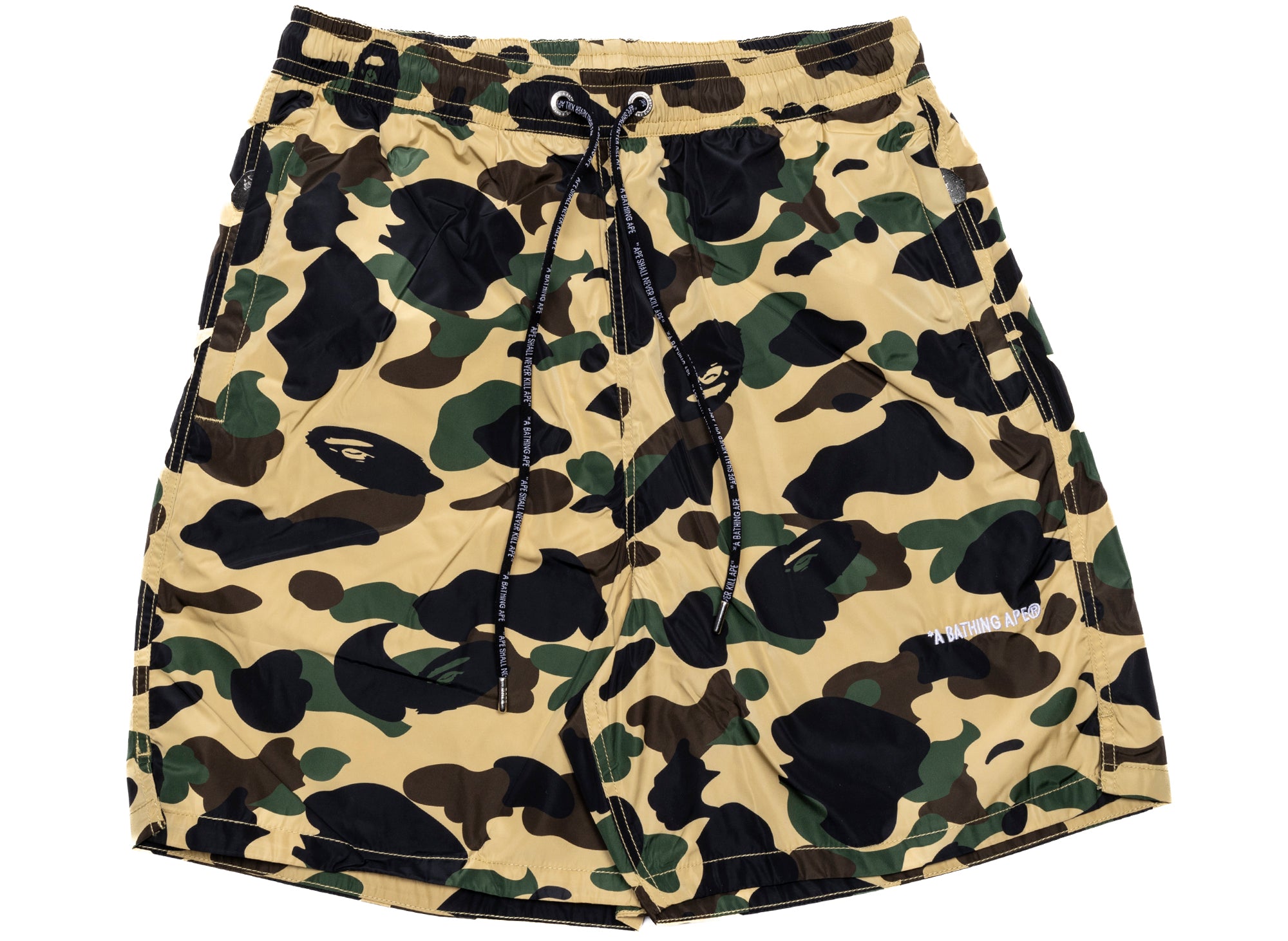 A Bathing Ape 1st Camo Beach Shorts in Yellow M