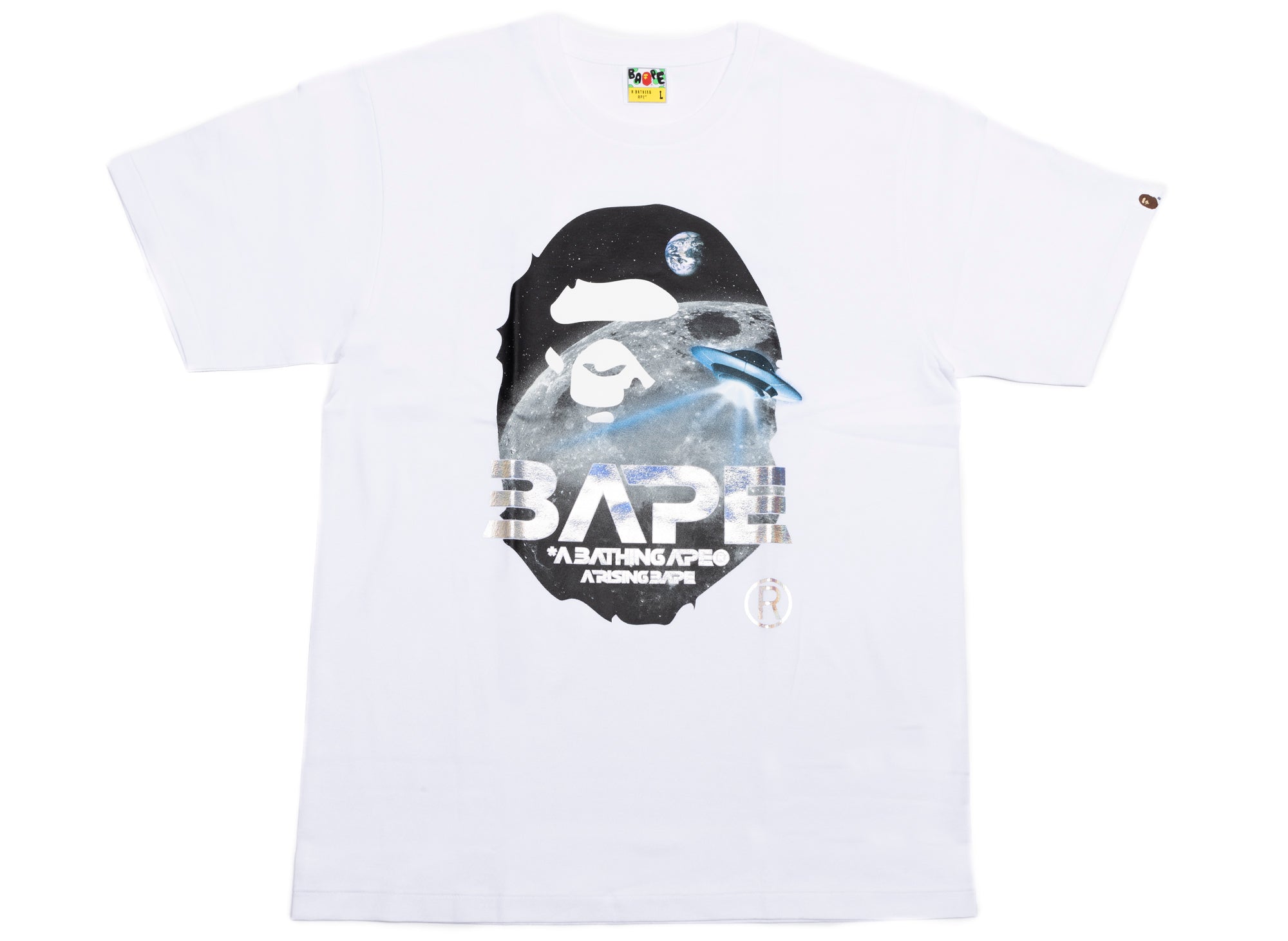 A Bathing Ape Moon Photo Ape Head Tee in White xld – Oneness Boutique