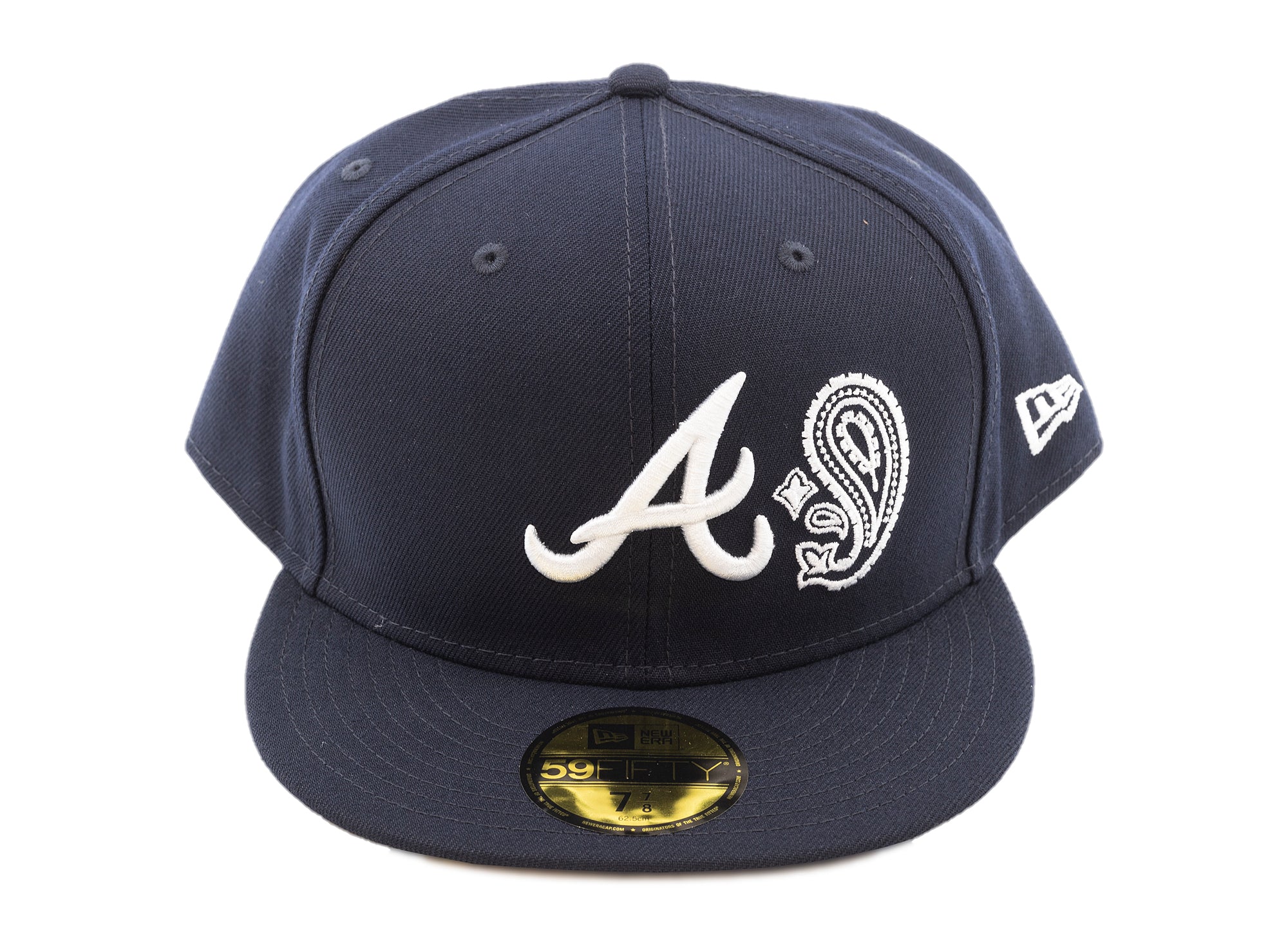 New Era Atlanta Braves Paisley Pack/Bandana 59FIFTY Men's Fitted Hat Navy Blue 60185190