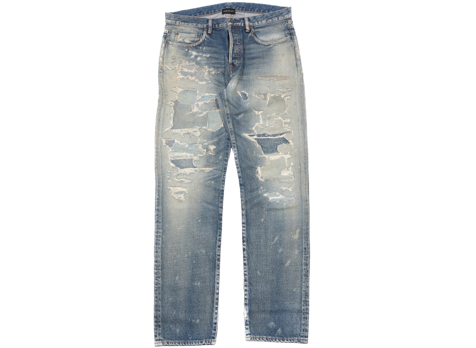 Upcycled Lex Mechanic Grease Dyed Distressed Denim Jeans (Size top 2)