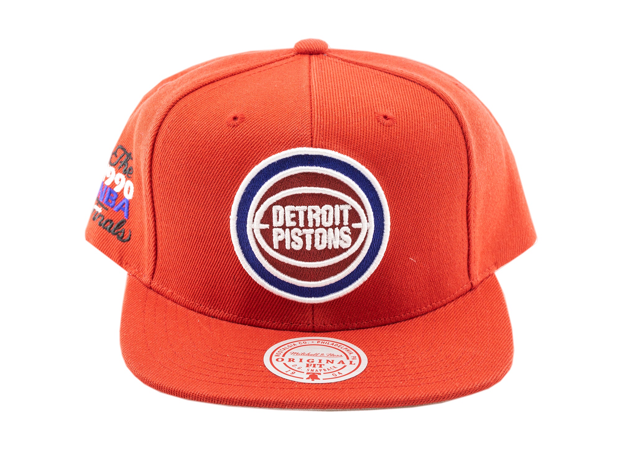 Men's Detroit Pistons Mitchell & Ness Red Core Side Snapback Hat