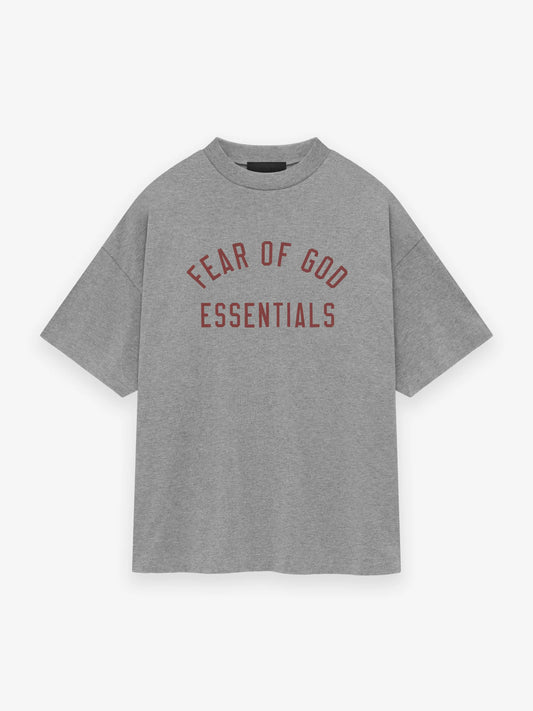 Fear of God Essentials Jersey Crewneck Tee in Dark Heather Oatmeal