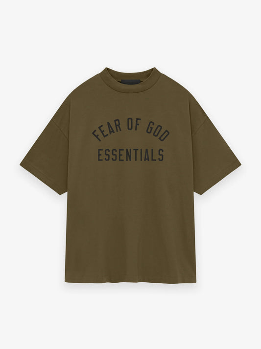 Fear of God Essentials Jersey Crewneck Tee in Olive