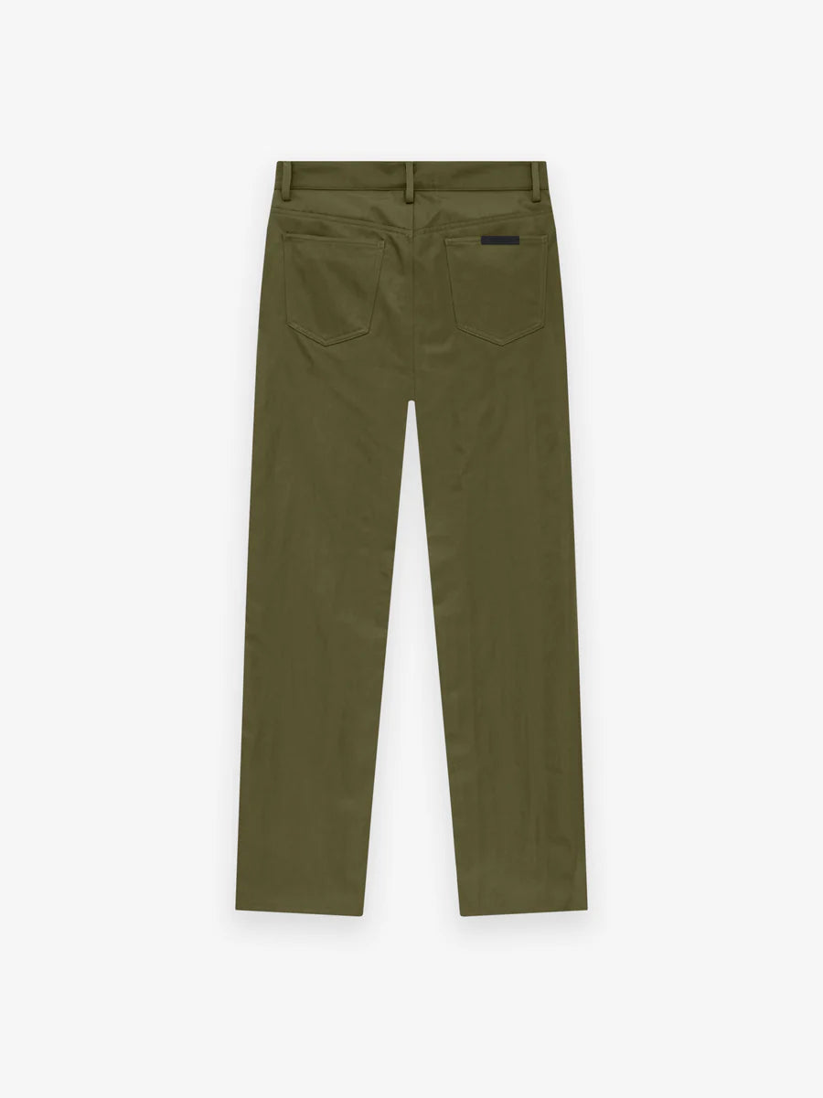 Fear of God Essentials Textured Nylon 5-Pocket Pants in Military