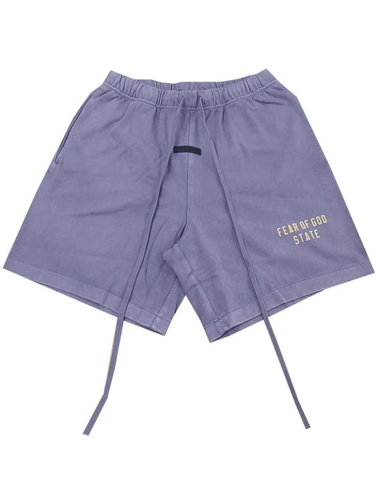 Fear of God Essentials Heavy Jersey Soccer Shorts in Lavender xld