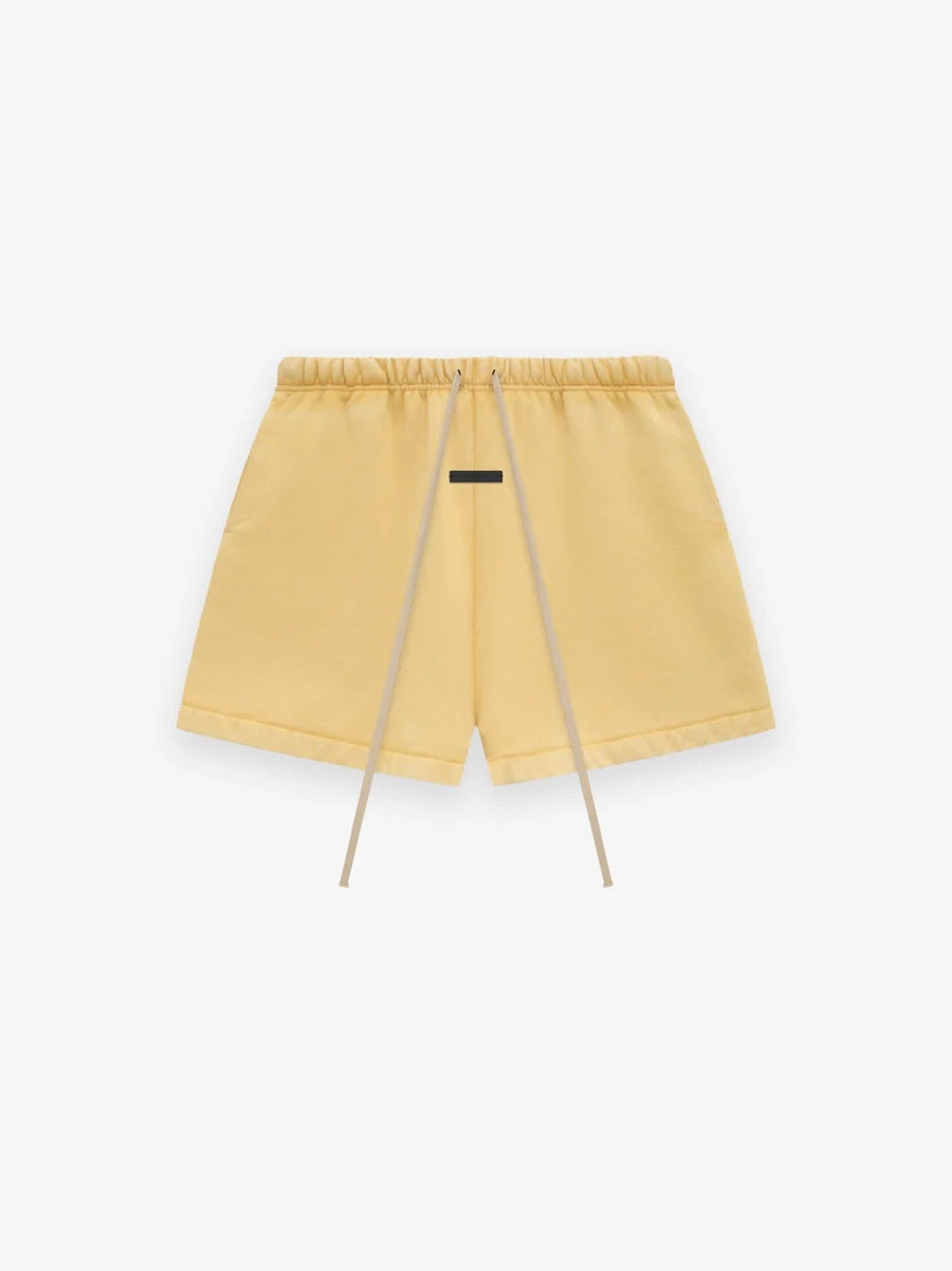 Fear of God Essentials Heavy Fleece Soccer Shorts in Amber