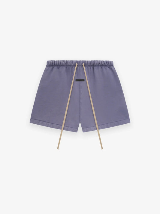 Fear of God Essentials Heavy Fleece Soccer Shorts in Lavender xld