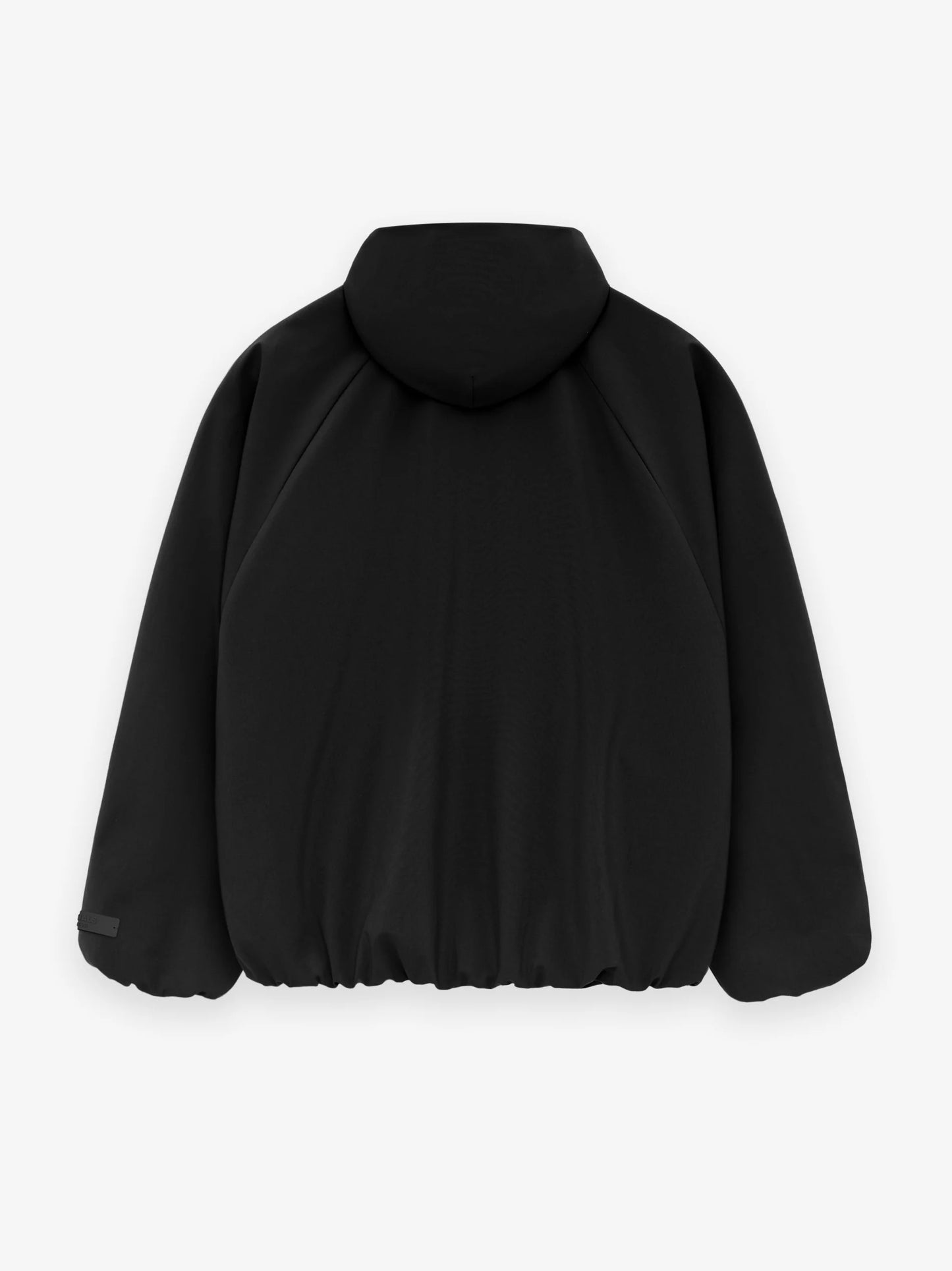 Fear of God Essentials Bonded Nylon Hooded Bomber in Black