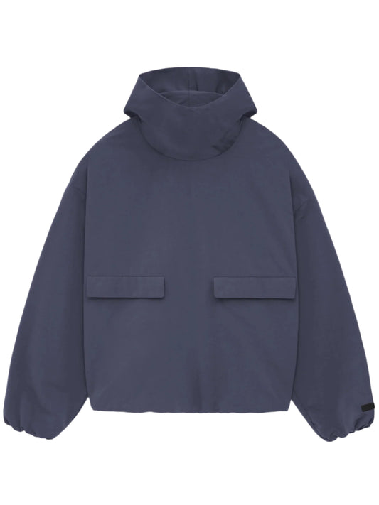 Fear of God Essentials Military Nylon Hooded Anorak in Marine xld