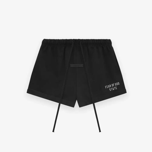 Fear of God Essentials Heavy Jersey Soccer Shorts in Black