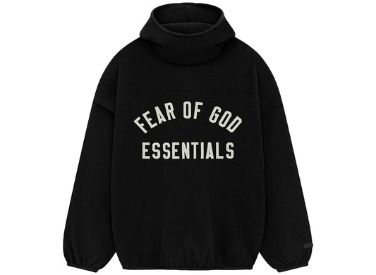 Fear of God Essentials Brushed Hoodie in Black xld