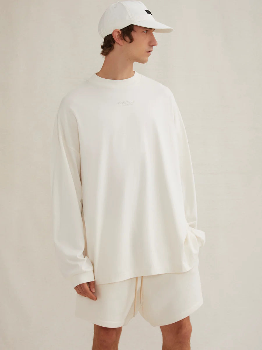 Fear of God Essentials LS Tee in Cloud Dancer