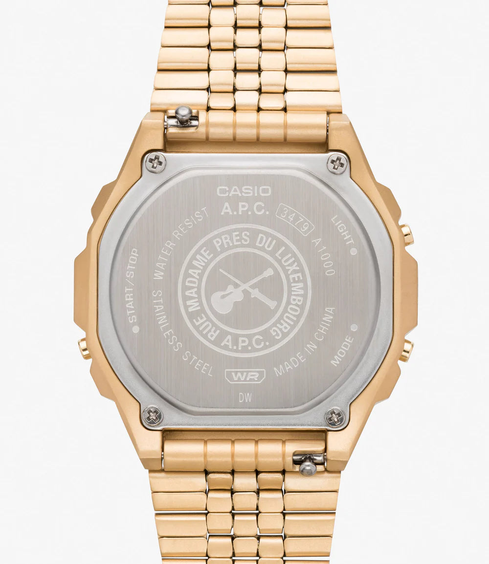 Casio x A.P.C. A1000 Watch in Gold xld