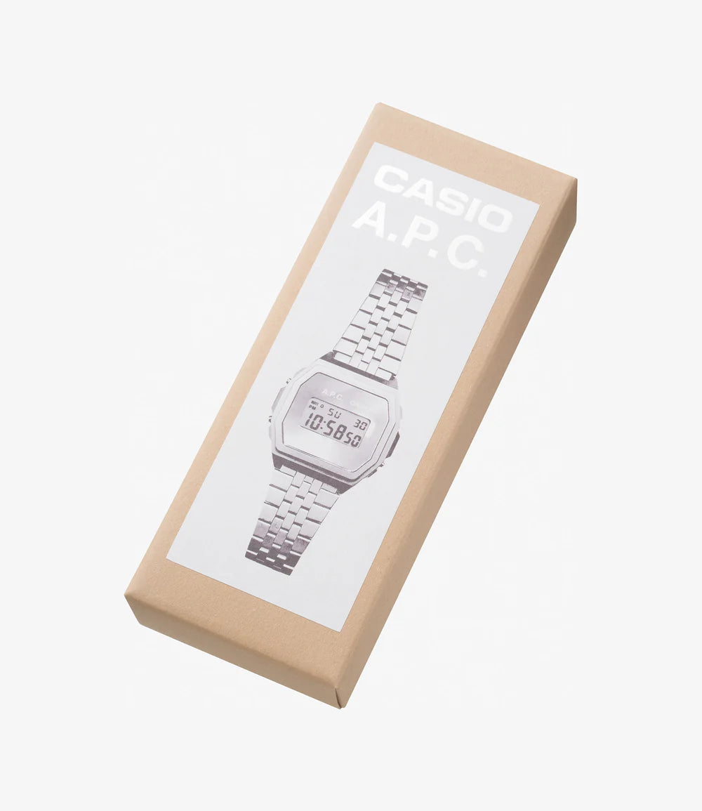 Casio x A.P.C. A1000 Watch in Silver xld