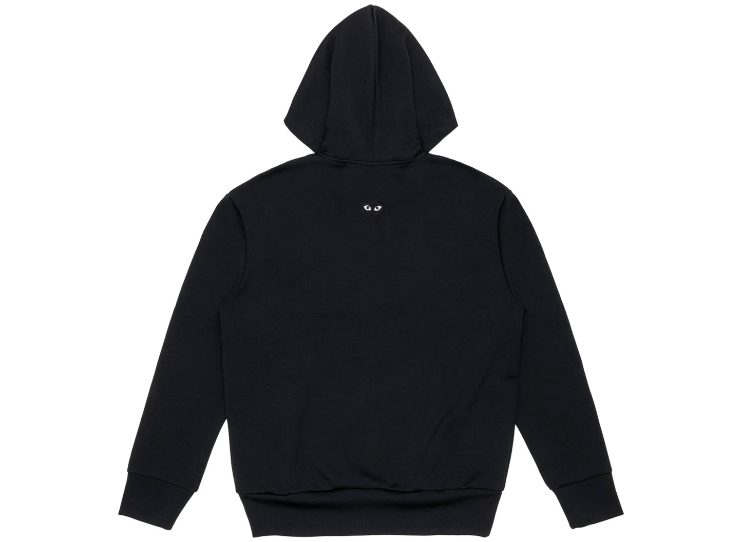 Comme des Garçons Play Nylon Black Emblem Back Logo Full Zip Hoodie in Black