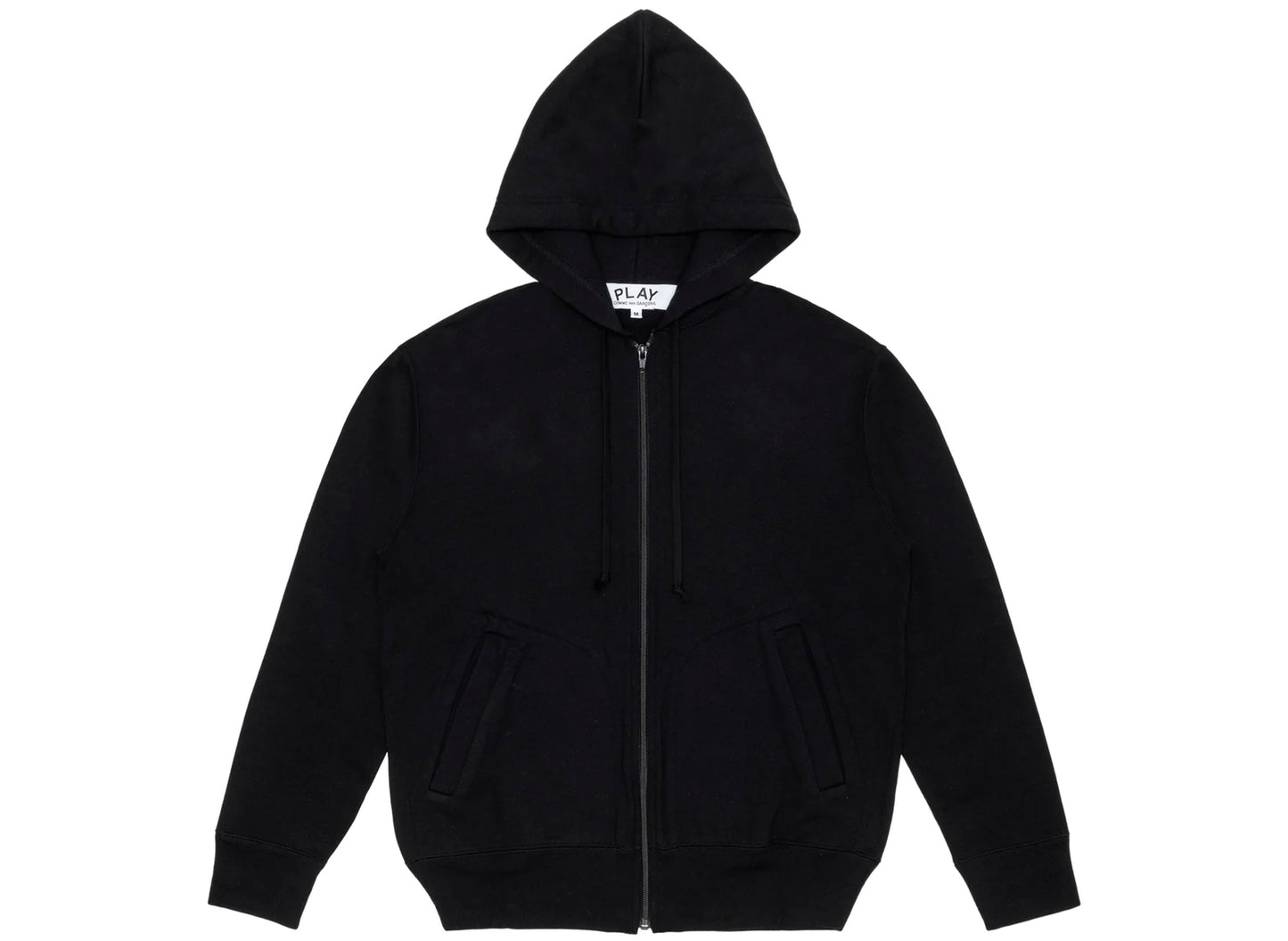 Comme des Garçons Play Black Emblem Back Logo Full Zip Hoodie in Black