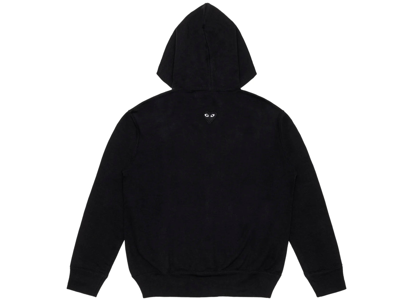 Comme des Garçons Play Black Emblem Back Logo Full Zip Hoodie in Black