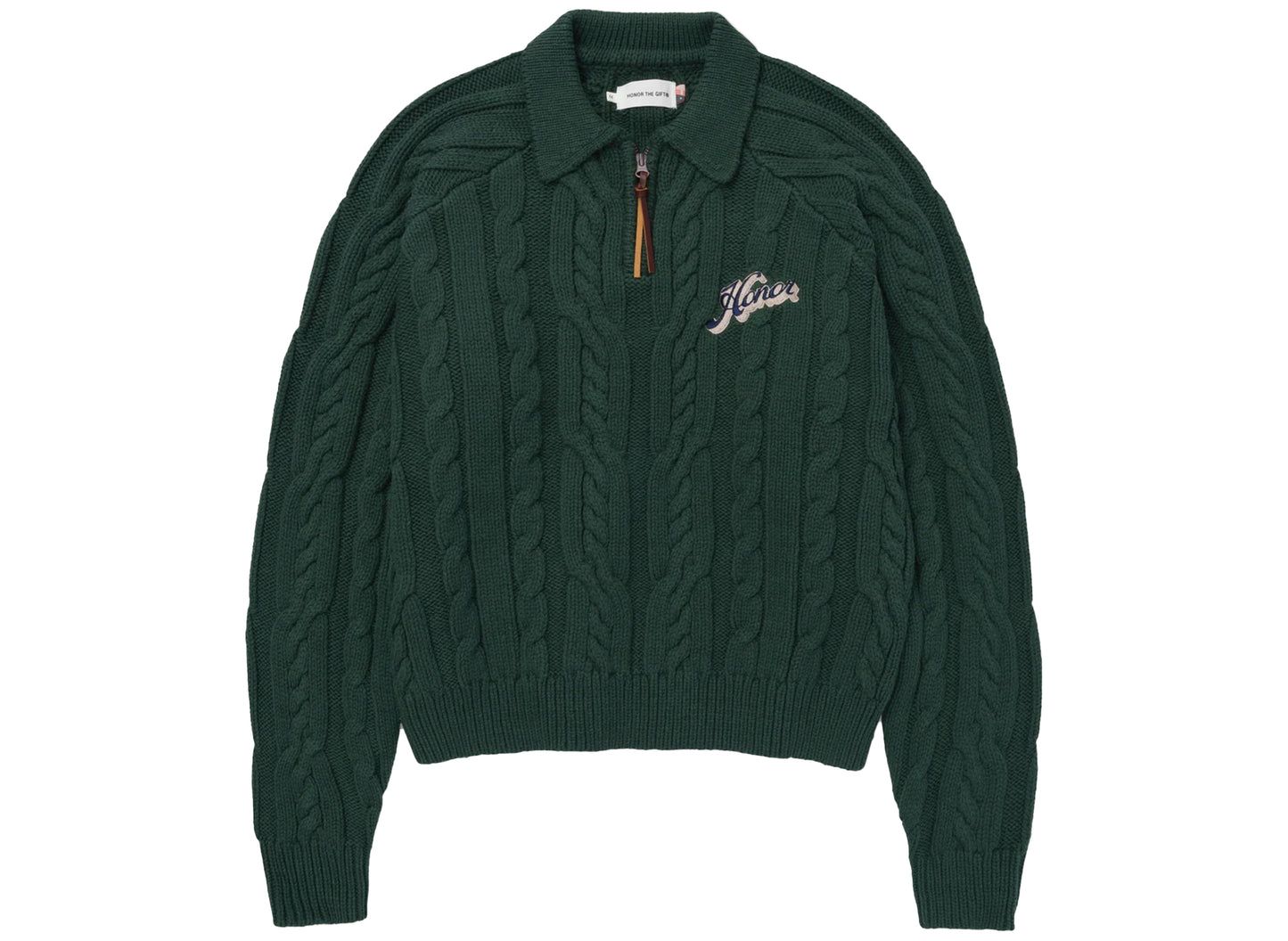 Honor the Gift Cable Zip Leisure Henley in Green