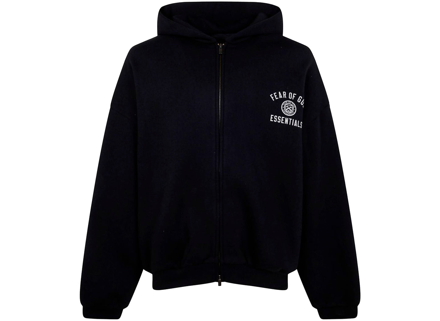 Fear of God Essentials Heavy Fleece Full Zip Hoodie in Black xld