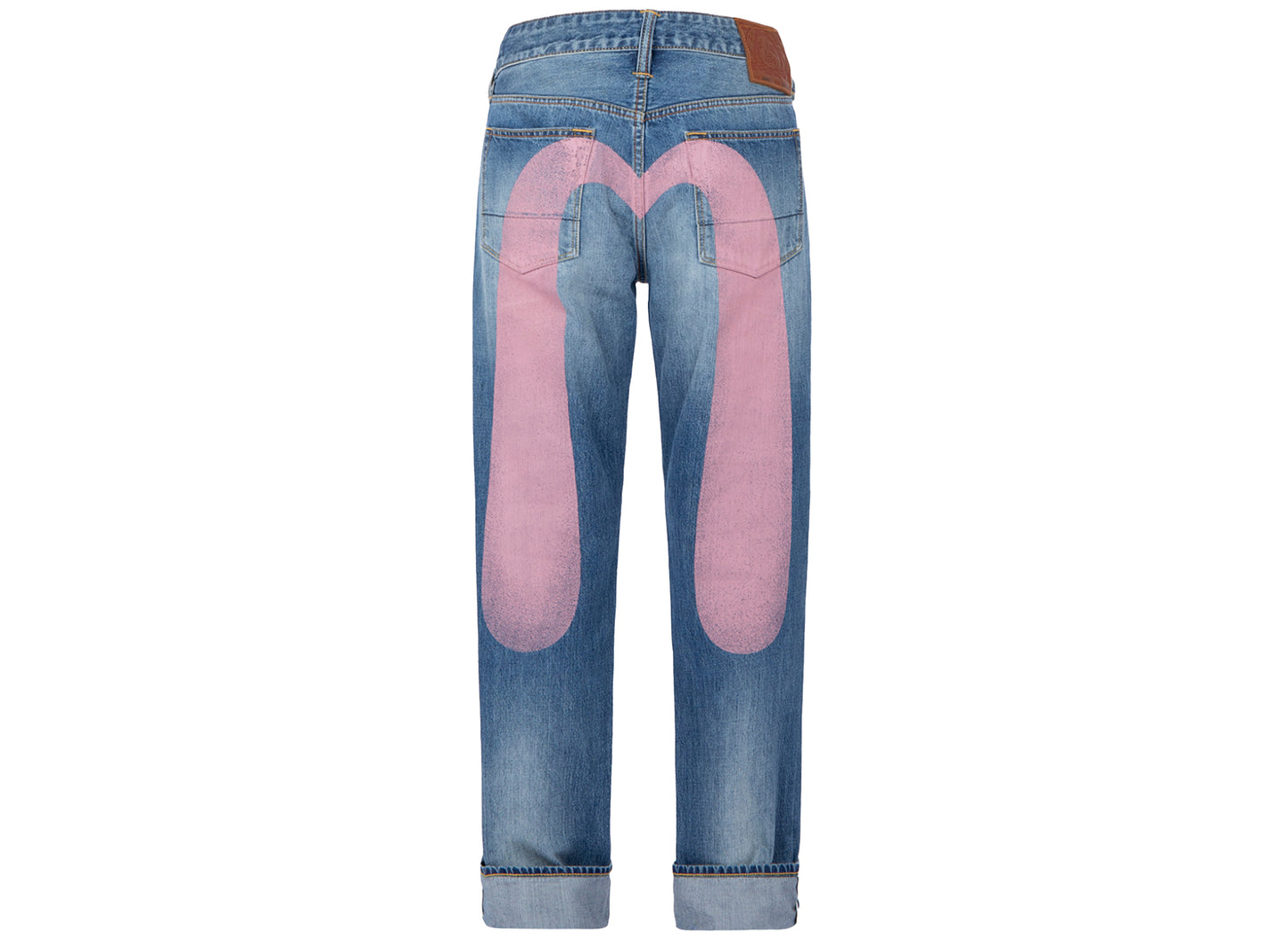 Evisu Daicock Print Baggy Jeans #2000 in Indigo/Pink