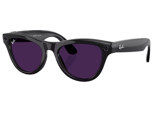 Ray-Ban Meta Skyler in Shiny Black w/ Amethyst Transition Lenses xld