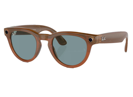 Ray-Ban Meta Headliner in Shiny Caramel w/ Clear to Sapphire Transition Lenses xld