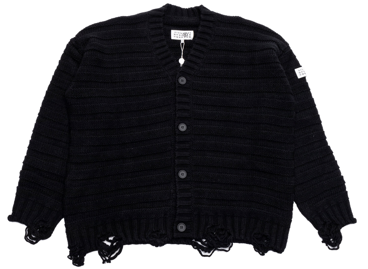 Maison Margiela MM6 Distressed Knit Cardigan