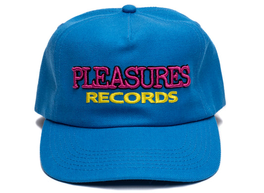 Pleasures Records Snapback Hat in Blue