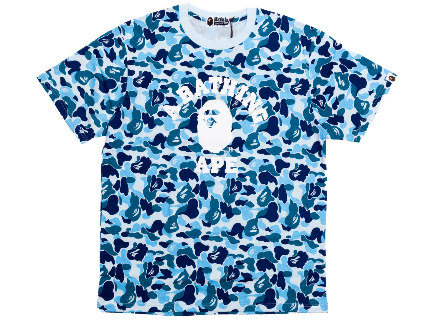 A Bathing Ape Men ABC Camo Side Big Ape Head Tee white blue