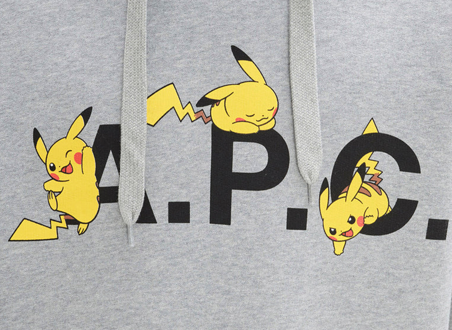 A.P.C. x Pokemon Pikachu Hoodie in Grey xld