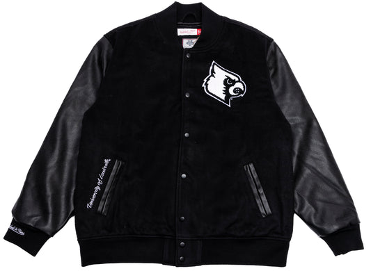 Mitchell & Ness NCAA Blackout Collection Louisville Cardinals Varsity Jacket xld