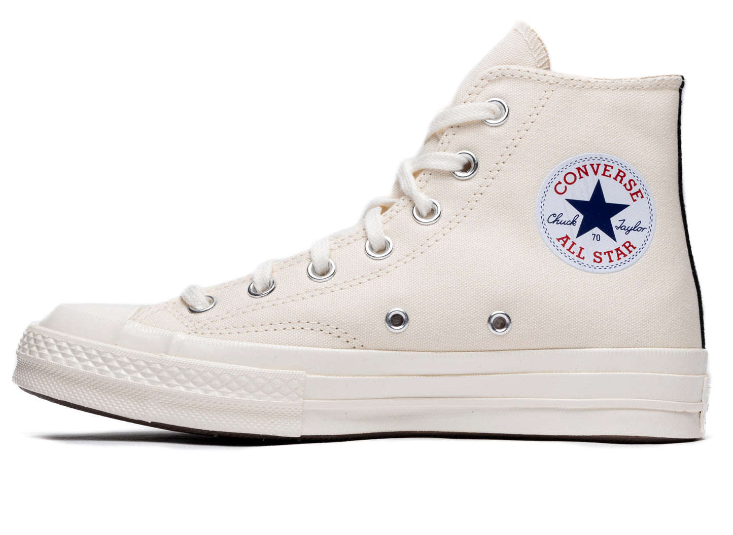 Converse Comme des Garçons Play Heart Chuck 70 Hi in Cream