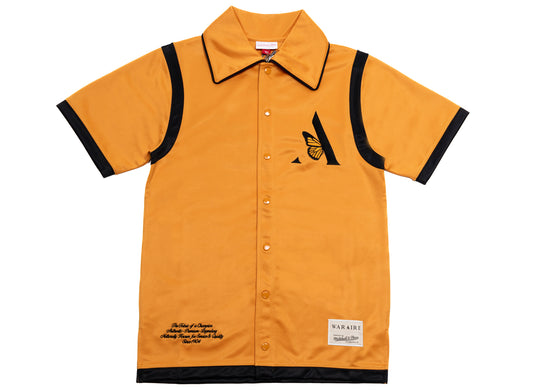 Mitchell & Ness x Waraire Full Snap Shooting Shirt in Orange