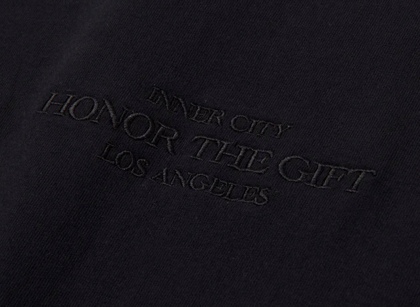 Honor the Gift Embroidered Box Tee in Black