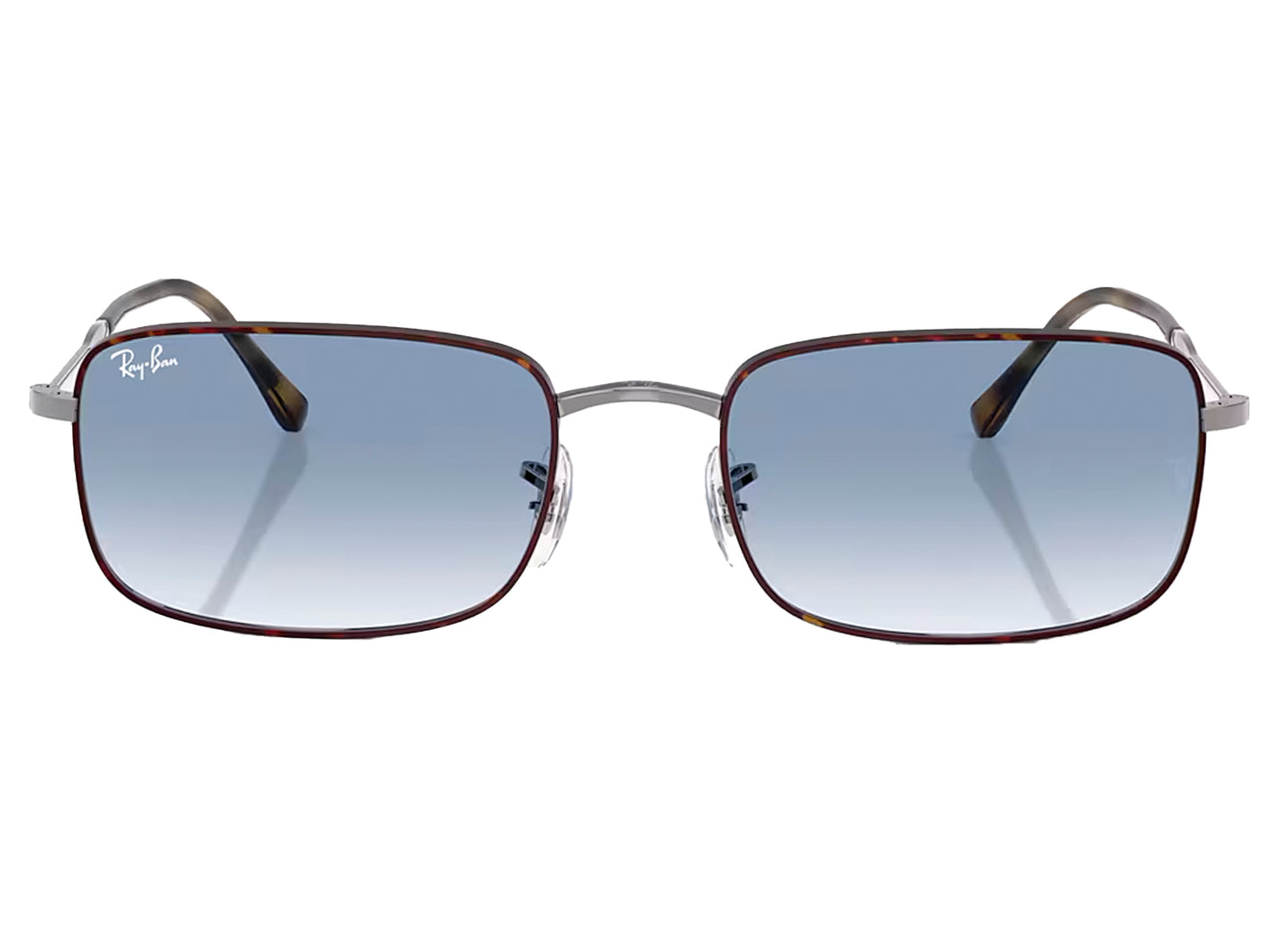 Ray Ban RB3746 Sunglasses in Havana on Gunmetal w/ Clear Gradient Blue Lenses xld