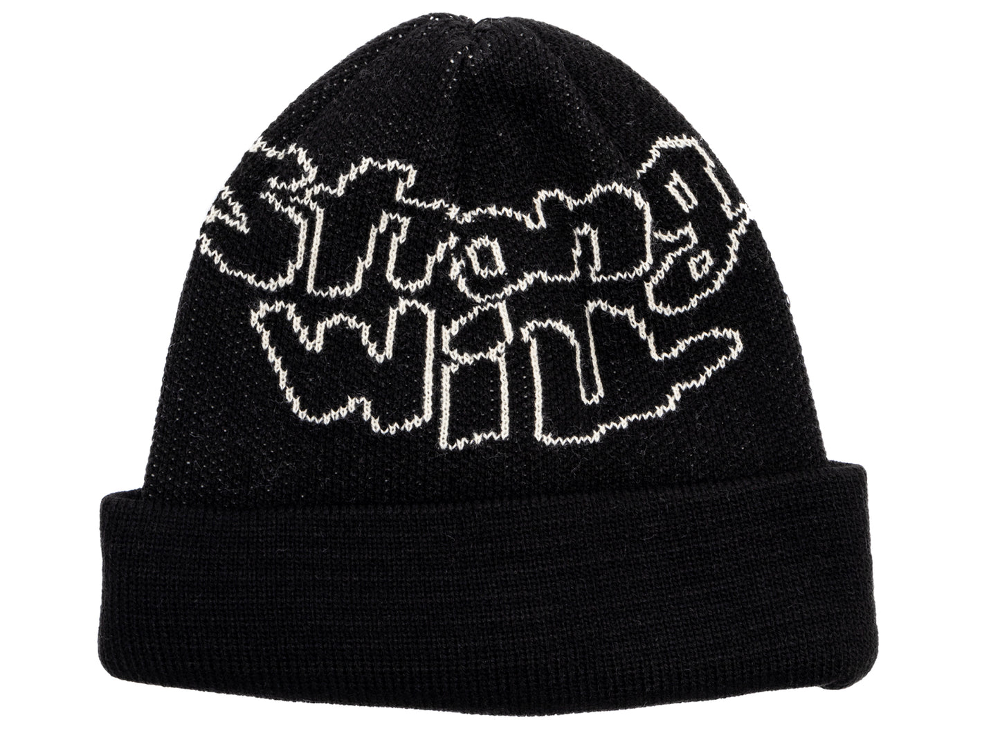 Comme des Garçon SHIRT Strong Will Jacquard Beanie in Black