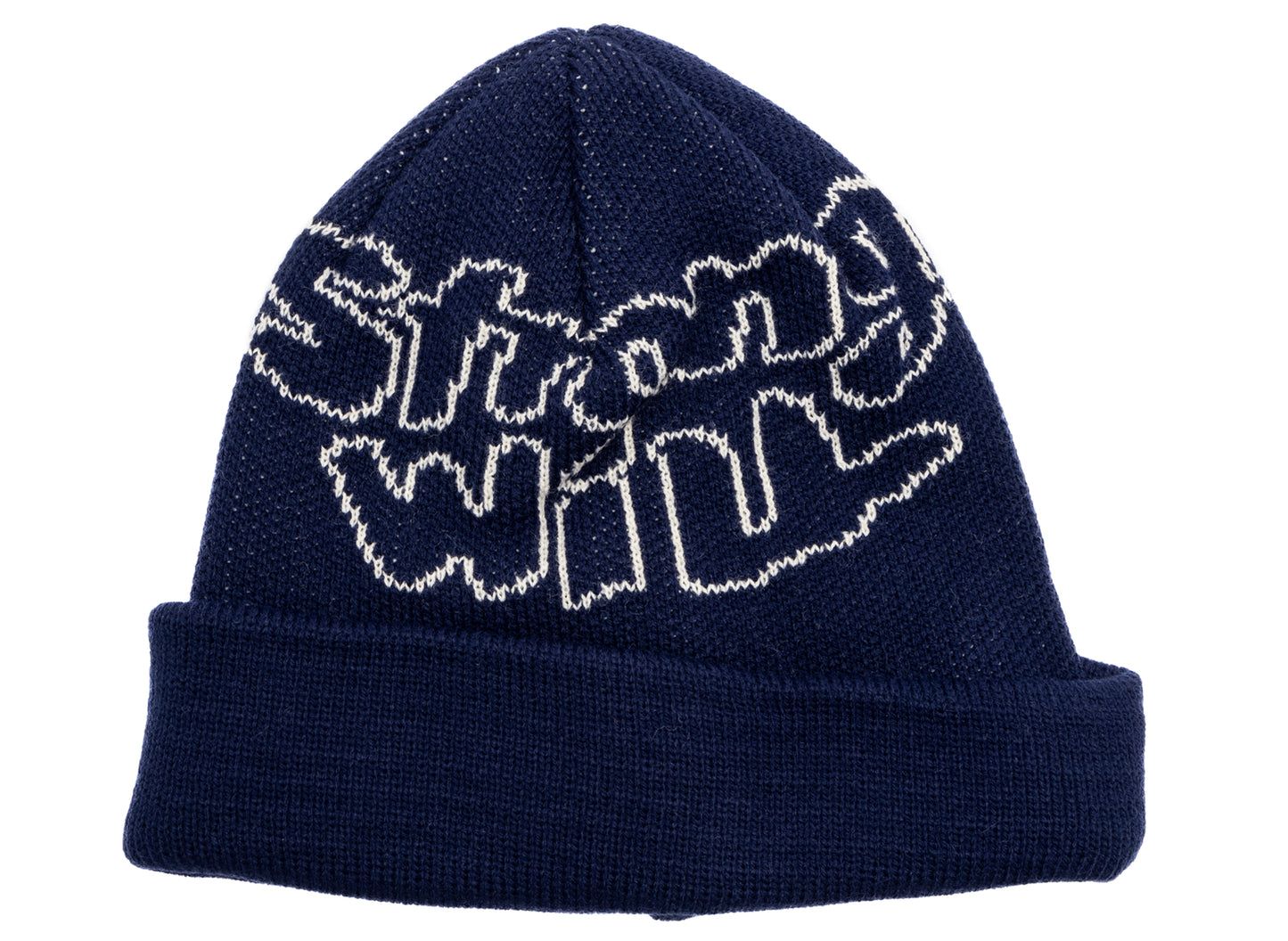 Comme des Garçon SHIRT Strong Will Jacquard Beanie in Navy