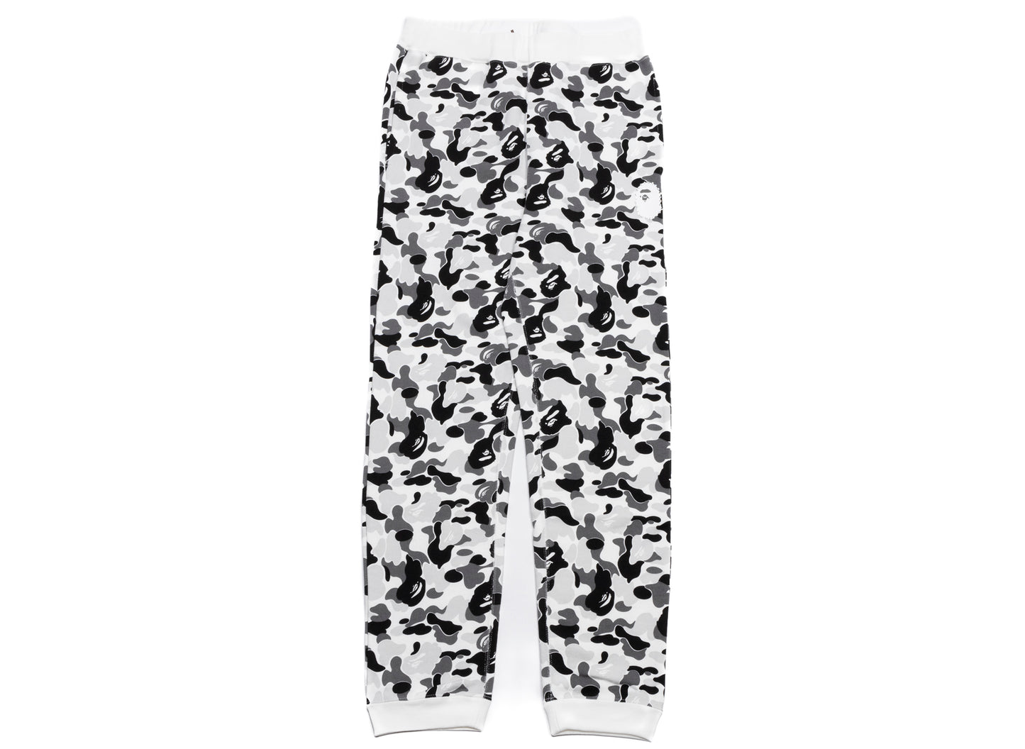 A Bathing Ape ABC Camo Crystal Stone Sweatpants in White/Black xld