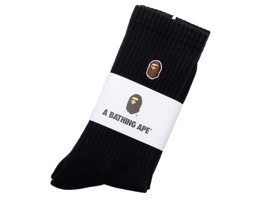 A Bathing Ape Ape Head One Point Socks in Black