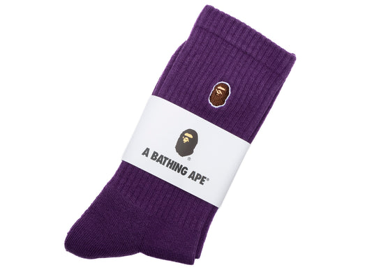 A Bathing Ape Ape Head One Point Socks in Purple