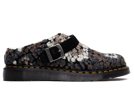 Dr. Martens Isham Crochet Wool Suede Mules in Black