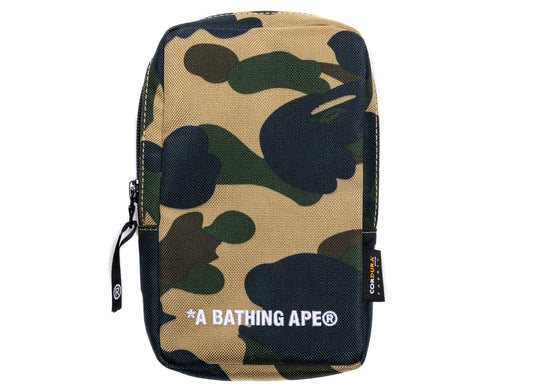 A Bathing Ape 1st Camo Cordura Phone Shoulder Bag in Yellow