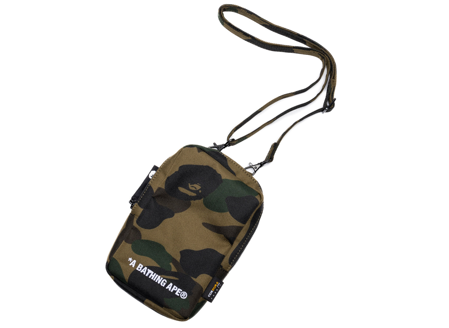 A Bathing Ape 1st Camo Cordura Phone Shoulder Bag in Green