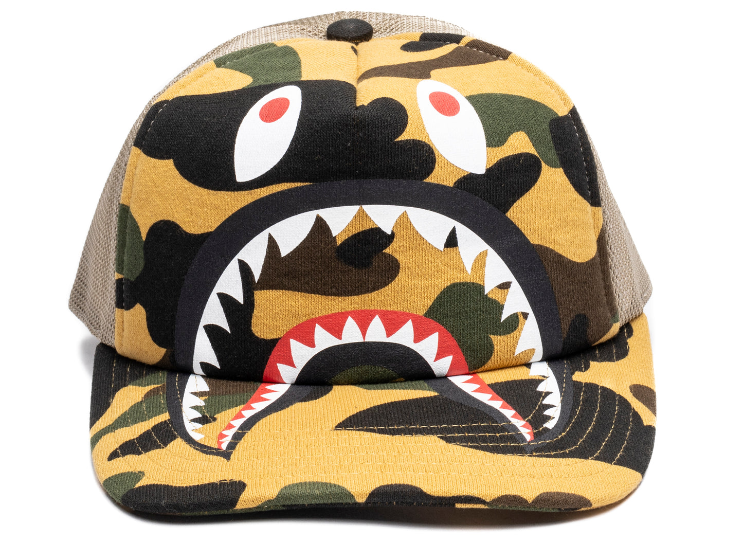 A Bathing Ape 1st Camo Shark Mesh Cap in Yellow xld