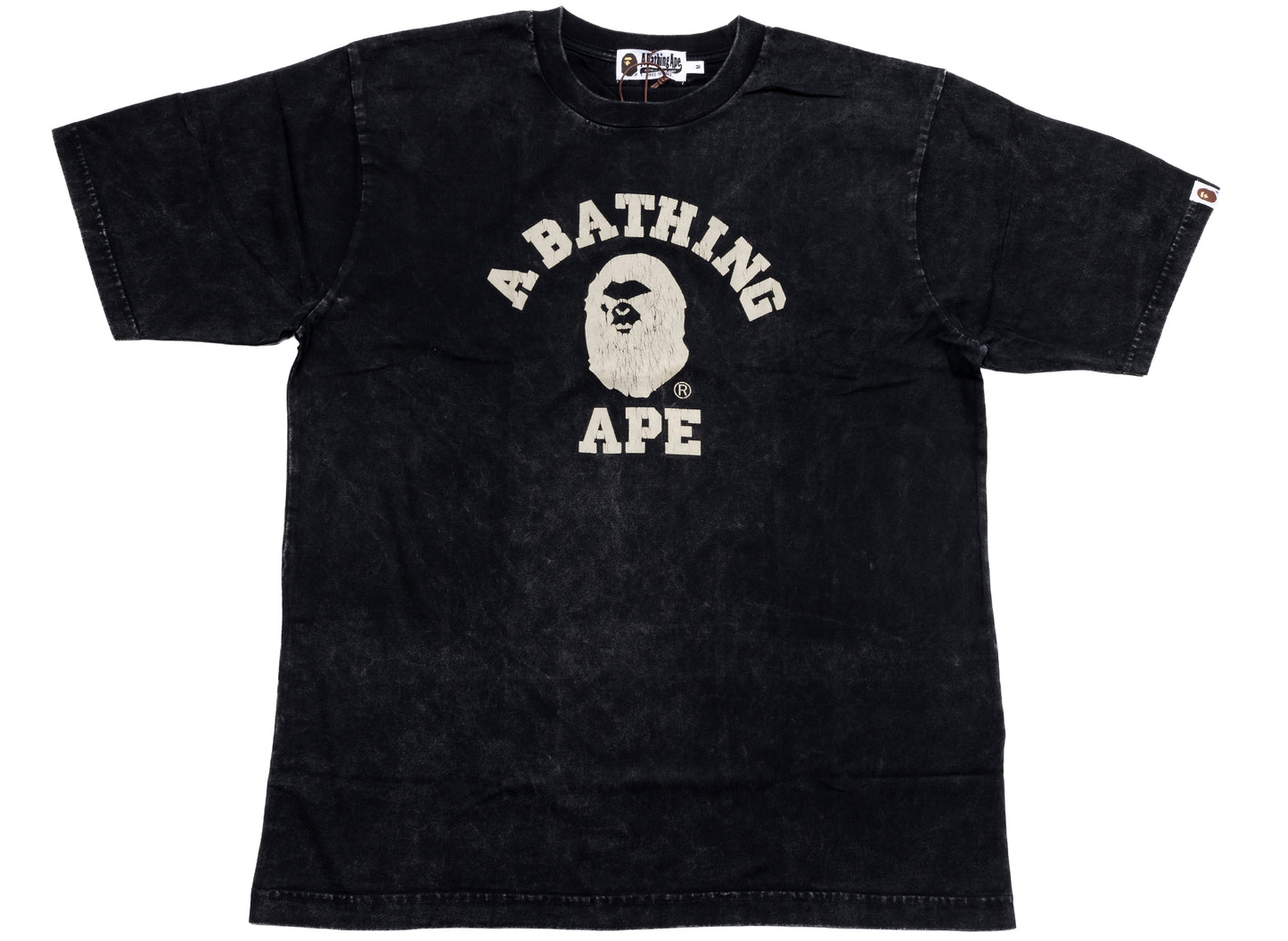 A Bathing Ape Overdye College Relaxed Fit Tee in Black