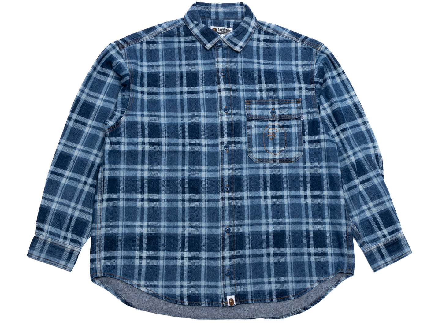 A Bathing Ape Bape Check Denim Shirt