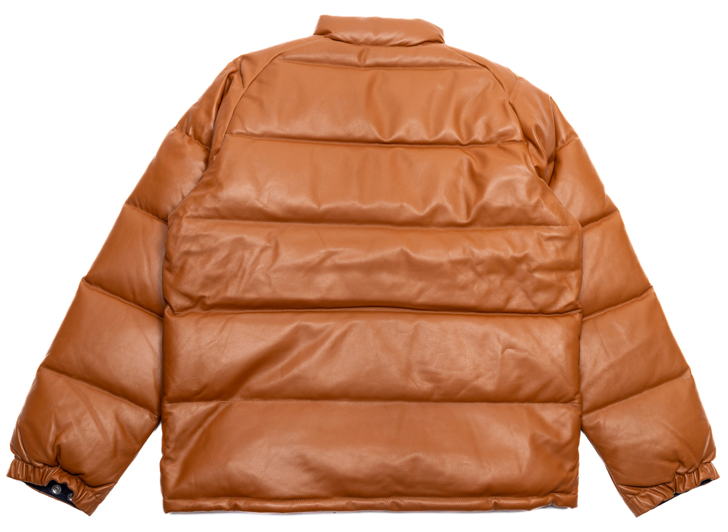 A Bathing Ape Leather Classic Down Jacket in Brown